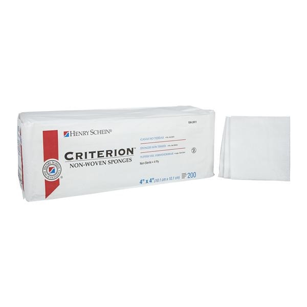 Henry Schein Criterion Rayon/Polyester Blend Non-Woven Sponge 4 x 4" 4 Ply Non-Sterile Sqr LF, 1042411