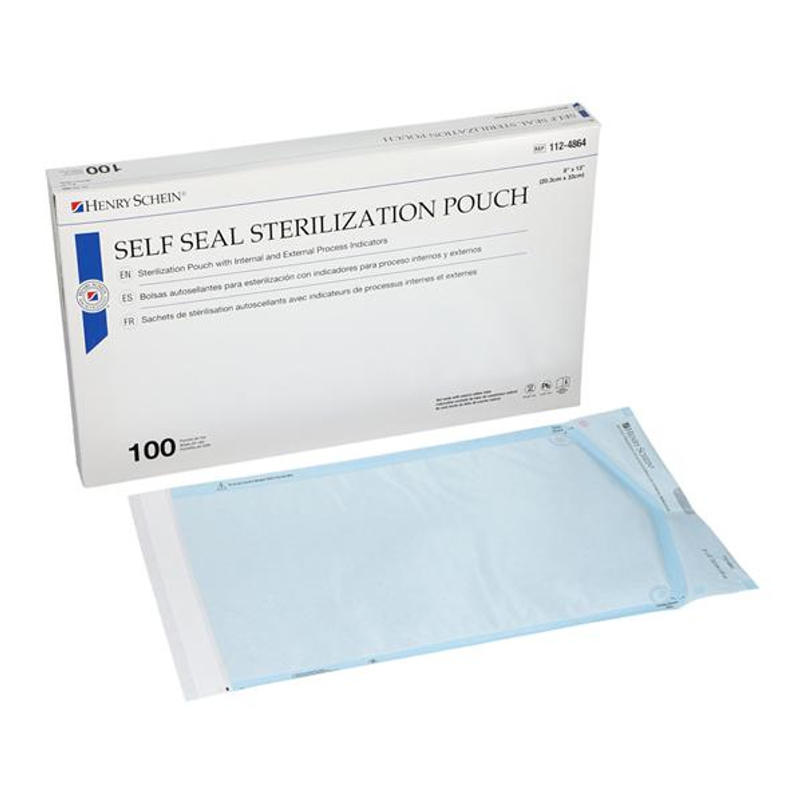 Henry Schein SelfSeal Sterilization Pouch Self Seal 8 in x 13 in, 1124864
