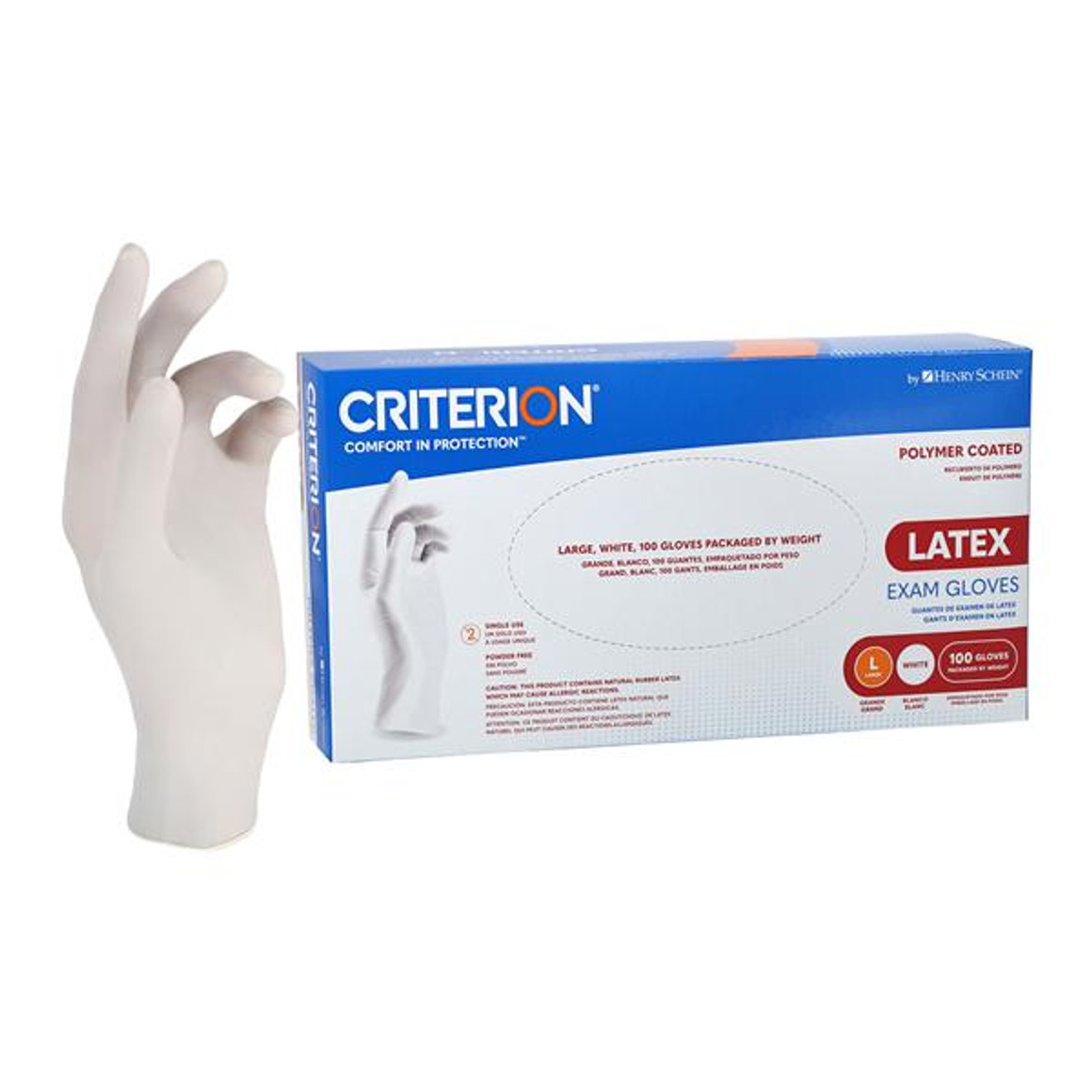 Henry Schein Criterion PC Latex Exam Gloves X-Small Natural Non-Sterile, 5703412