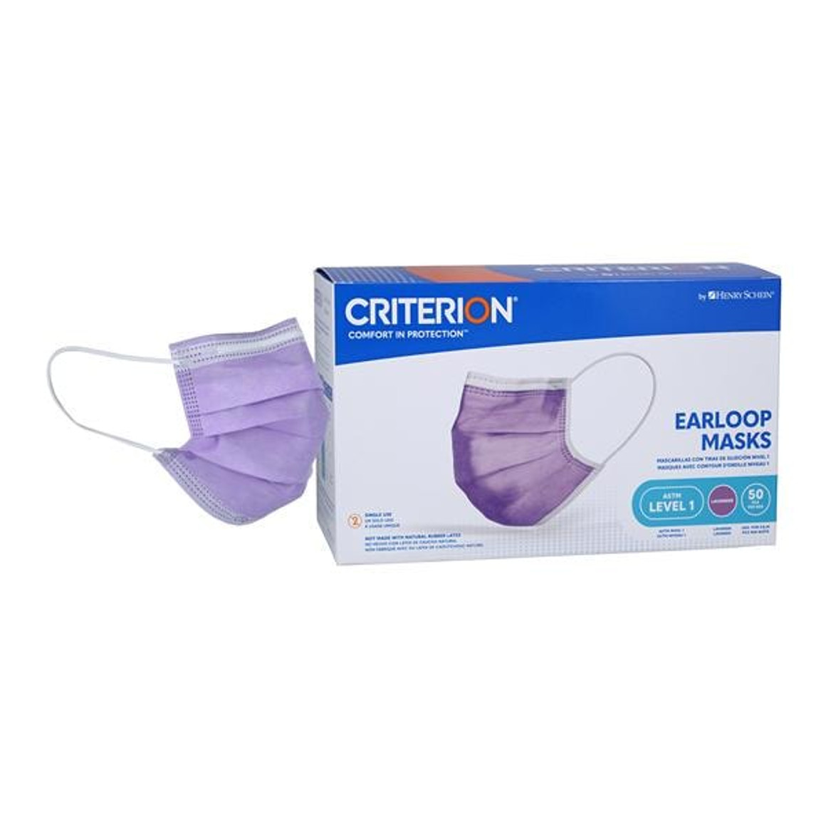 Henry Schein Criterion Earloop Mask ASTM Level 1 Lavender Adult , 1048600