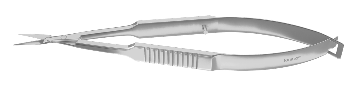 Rumex Vannas Capsulotomy Scissors, Straight, Sharp Tips, 6.00 mm Blades, Flat Handle, Length 84 mm, Stainless Steel, 11-050S