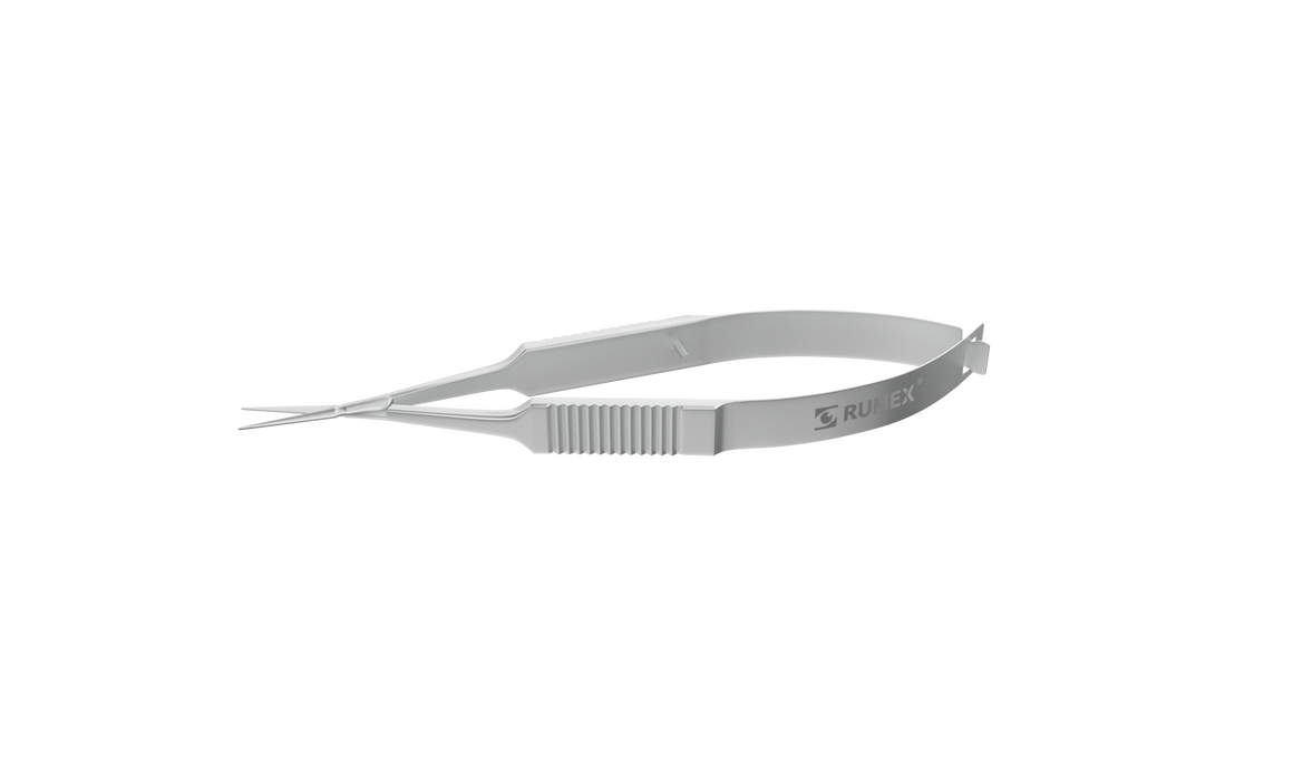 Rumex Gills-Vannas Capsulotomy Scissors, Straight, Sharp Tips, 10.00 mm Blades, Flat Handle, Length 88 mm, Stainless Steel, 11-056S