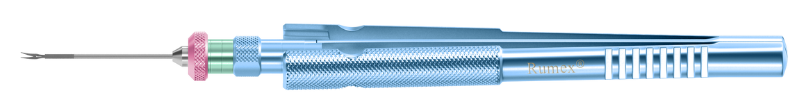 Rumex Curved Subretinal Scissors, Curvature Radius 12.00 mm, 23 Ga, Tip Only, 12-209-23