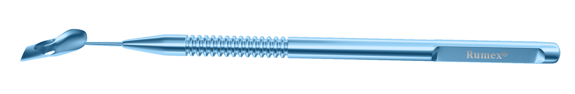 Rumex Spatula-Guide for Corneal Endothelium Implantation, Length 122 mm, Titanium, 13-150T