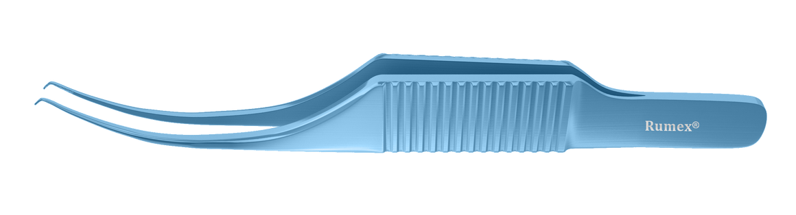 Rumex Colibri-Bonn Corneal Forceps, 0.12 mm, 1x2 Teeth, Flat Handle, Length 77 mm, Titanium, 4-0504T