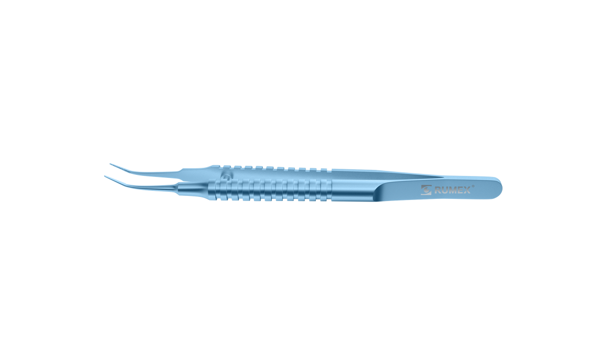 Rumex Catalano Curved Micro Tying Forceps, 6.00 mm V-Groove Tying Platform, Length 106 mm, Titanium, 4-182T