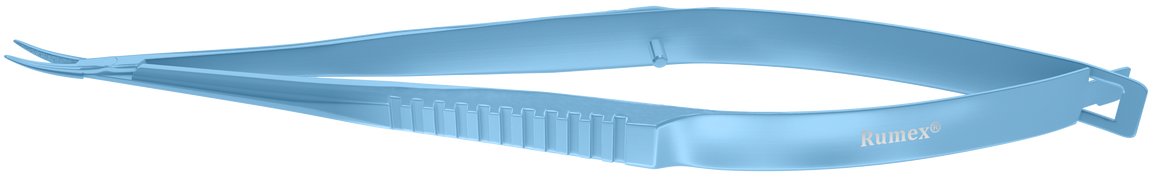 Rumex Castroviejo Needle Holder, Delicate Jaws, Gripping Surface 8.00 mm, Curved, without Lock, Length 135 mm, Titanium, 8-096T