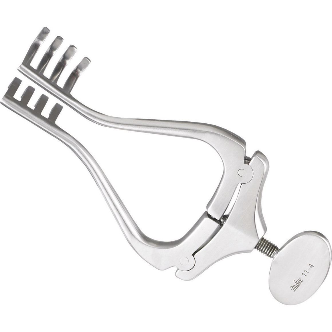 JANSEN Retractor, 4-1/2" (11.4 cm), spread 3" (7.6 cm), 4 X 4 blunt prongs 20 mm deep., 11-4