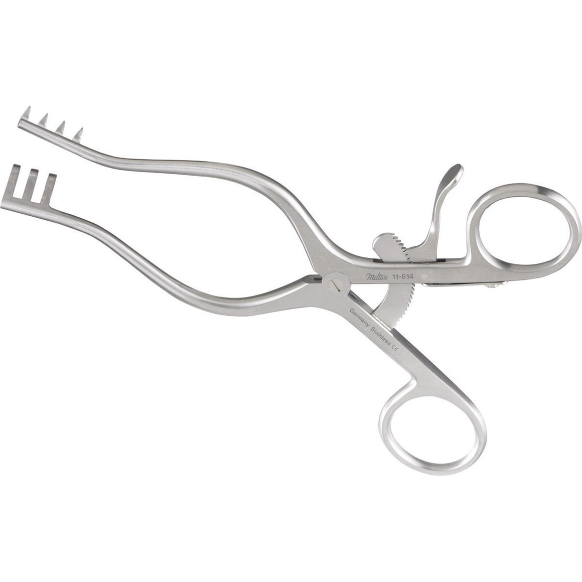 MILTEX WEITLANER Retractor, 6-1/2" (165mm), Sharp, 3 X 4 Teeth, 4" (100mm) Spread., 11-614
