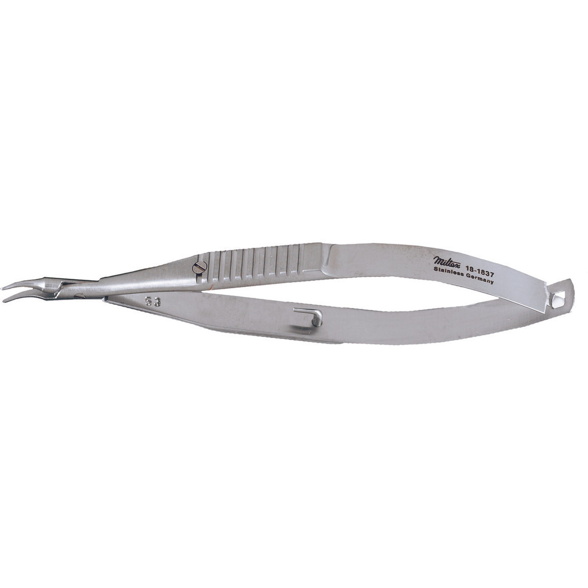 Miltex Mcpherson Needle Holder For Microsurgery, 4" (102.5Mm), Curved Smooth Tapered Jaws., 18-1837