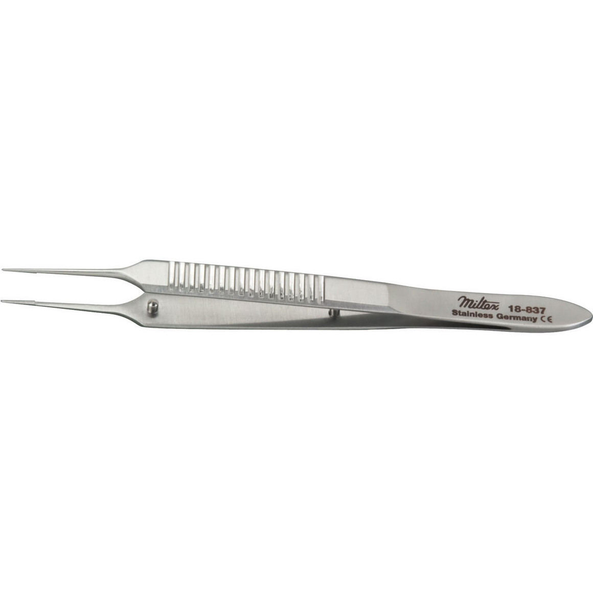 Miltex Mcpherson Micro Corneal Suturing Forceps, 3-1/2" (8.9 Cm), Straight, 1 X 2 Teeth, 0.2 Mm, Tying Platform, 18-837