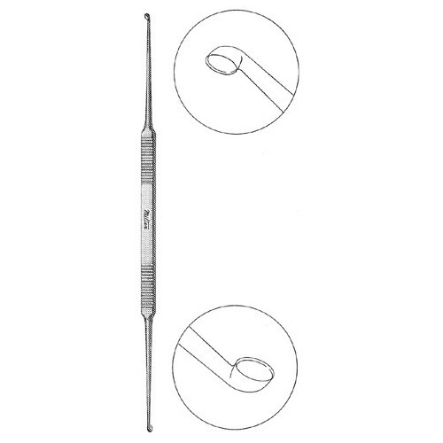 Miltex House Curette, 7" (180Mm), Light Angle, Oval Cups, 2.5Mm X 3Mm And 2Mm X 2.5Mm, 19-2528