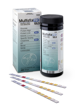 Multistix 1554 Pro 10LS Reagent Strips - 100 Strips/BOTTLE - Medex Supply
