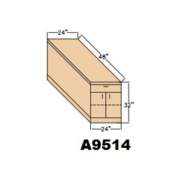 Hausmann Storage Module, Front Access, Laminated Top, 32" x 24" x 48 ...