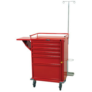 Harloff VSeries Six Drawer Crash Cart with Emergency Accessory Package