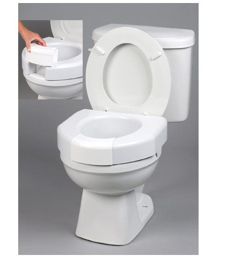 Maddak Basic Open Front Elevated Toilet Seat with Closed Front Option