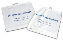 Medline Patient Belonging Bags, Drawstring, Clear, 250/cs Medex Supply