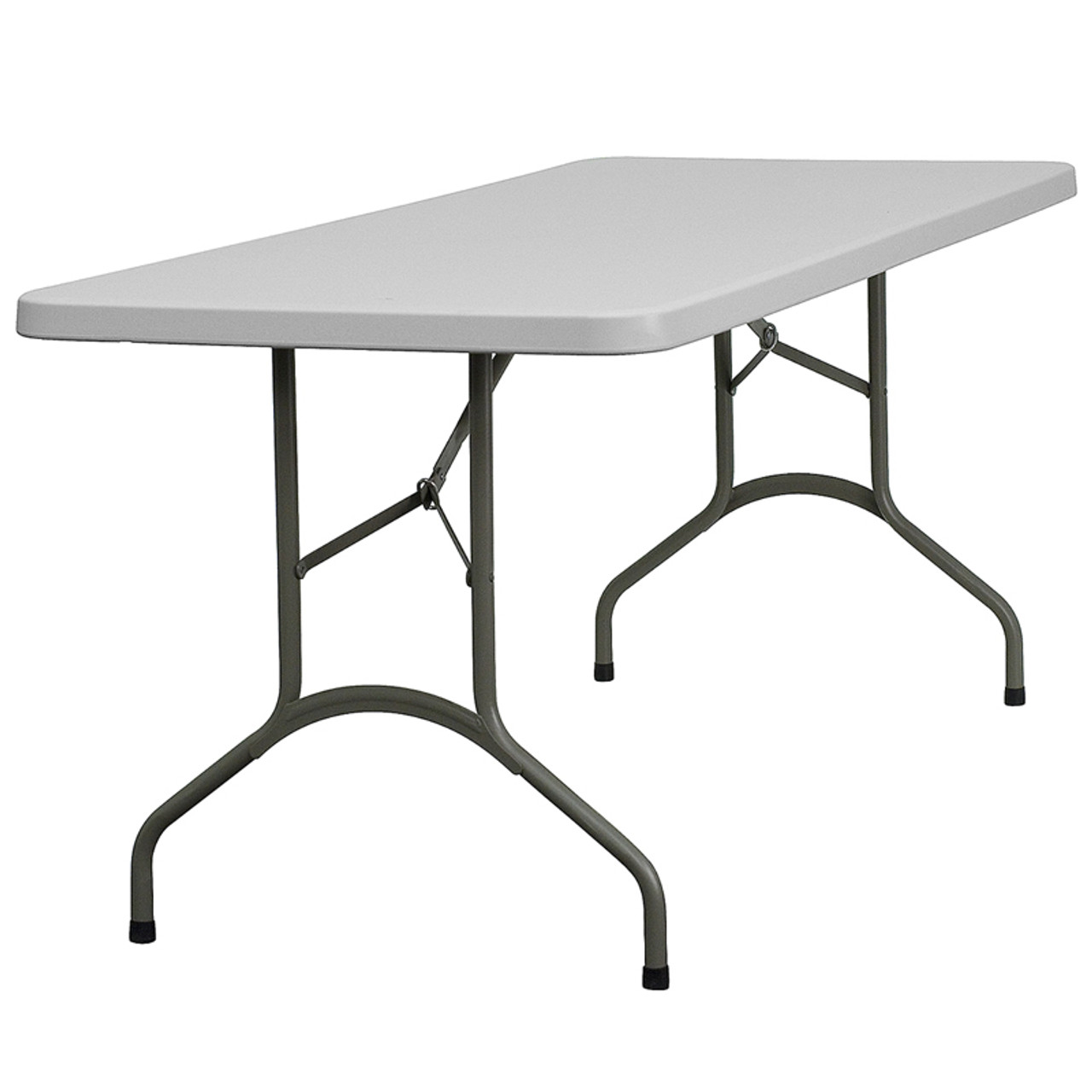 Flash Furniture Plastic Rectangular Folding Table Granite White, 30"W