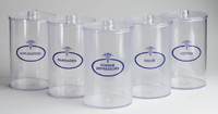 Dukal Plastic Sundry Jars with Cover, Clear, Set of 5 Medex Supply