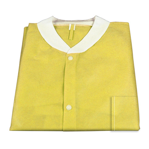 Dynarex Disposable Lab Jacket with Three Pockets, Yellow, Medium, 30/cs