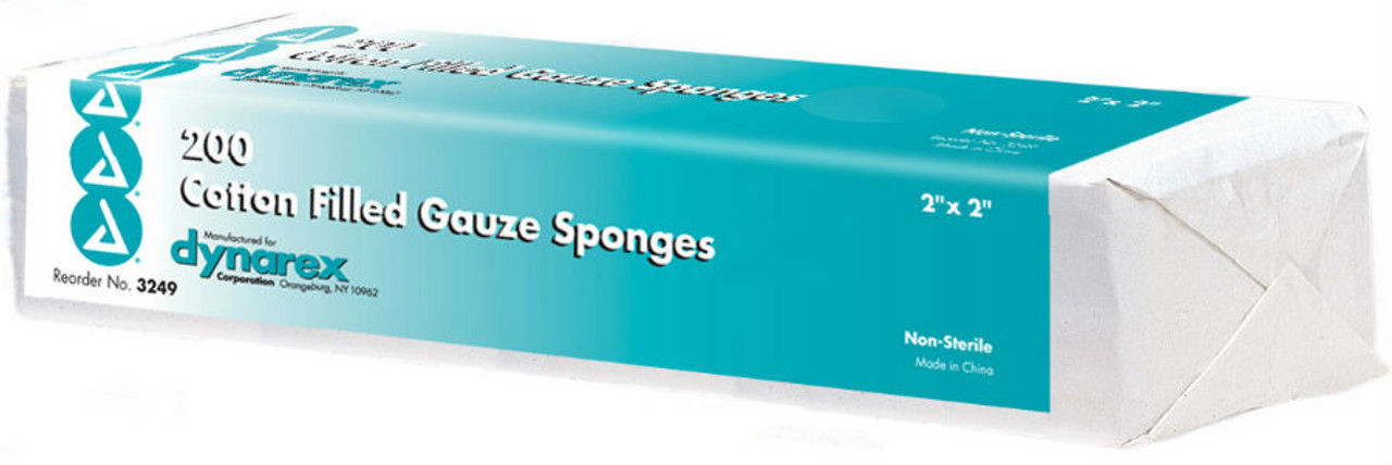Dynarex Cotton Filled Gauze Sponge Non Sterile 2 X 2 5000cs Medex Supply