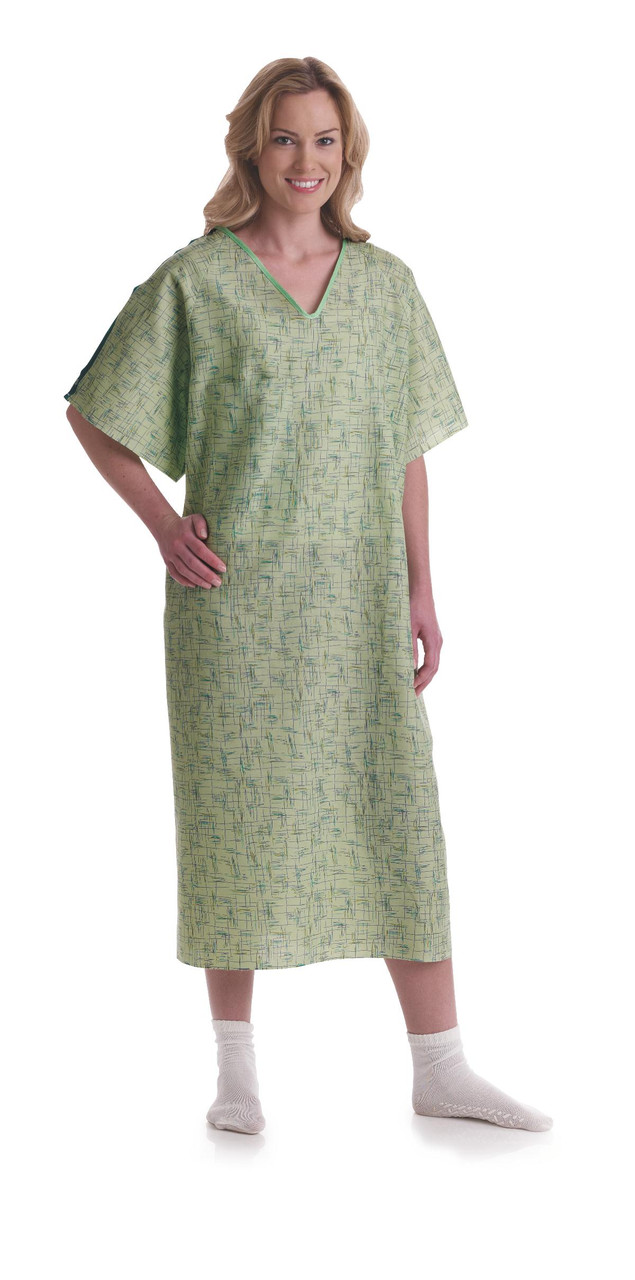 Medline Taditional IV, Tieside Gowns, Cascade Green, 72/cs Medex Supply