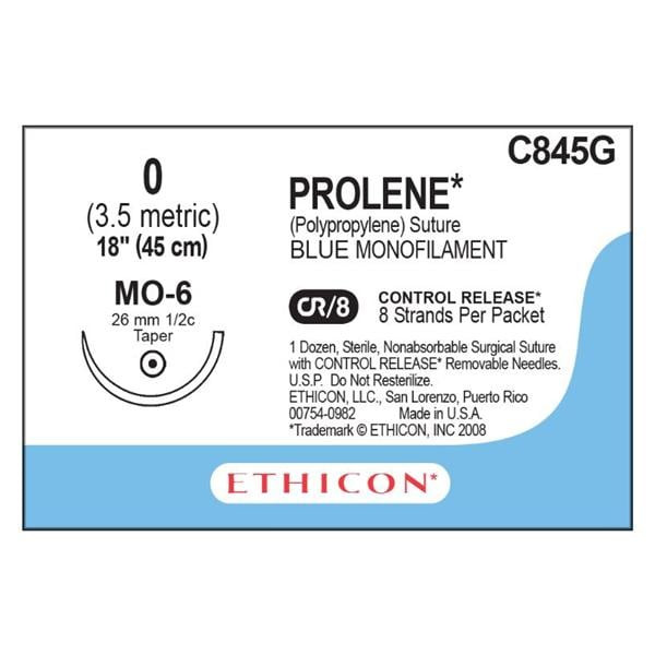 Prolene Suture 0 8-18