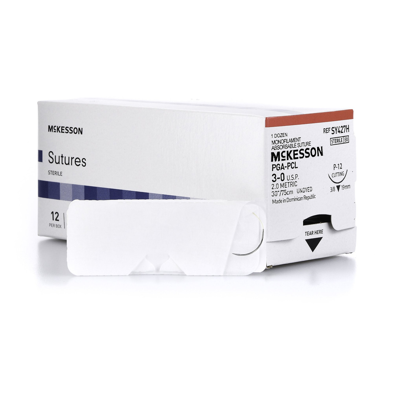 Absorbable Suture with Needle McKesson Polyglycolic Acid / PCL P-12 3/8 ...