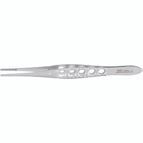 Dressing Forceps, Delicate Pattern, Lightweight With Fenestrated Handles, 5-1/2", Serrated Tips, 6-28XL