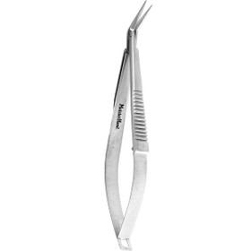Meisterhand Castroviejo Corneal Scissors, 3-5/8" (93mm), 12mm Angled Blades, Blunt Points, MH18-1572