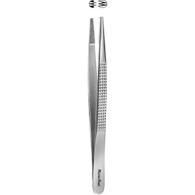 Meisterhand Bonney Tissue Forceps 2 X 3 Teeth, 6-3/4" (174mm), Serrated Tips, MH6-150