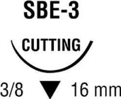 Nonabsorbable Suture with Needle Novafil Polybutester SBE-3 3/8 Circle Reverse Cutting Needle Size 5-0 Monofilament, 8886440123