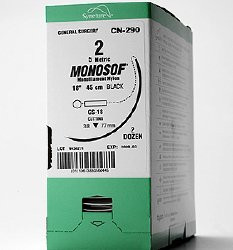 Monosof monofilament nylon suture - size: 10-0, length: 12 in (30 cm), needle name: SE-140-8, needle type: premium spatula, double-armed, color: black