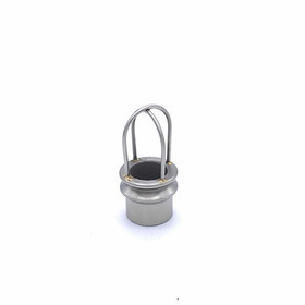 Adapter, Bushing, Breathing Bag Cage, w/Bag-Guard-Loops, 5/8" BagNeck x 15mmF, Stainless Steel, 00-219-S