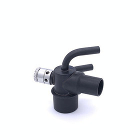 Adapter, Mask Elbow, CPAP w/Adj Pop-Off, 15mmM x 22mmM/15mmF x 1/4" O2 x 1/4" Sensor, Aluminum, 00-229