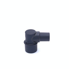 Adapter, Mask Elbow, 15mmM x 22mmM/15mmF, Aluminum, Black Anodized, 00-233