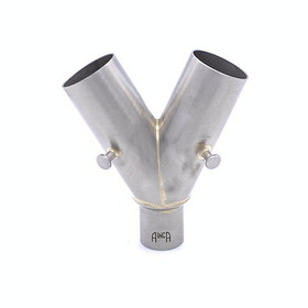 Adapter, 'Y', Adult E/T, 15mmF x 22mmM (7/8") x 22mmM (7/8"), with Strap Posts. Stainless Steel (LF), 00-238