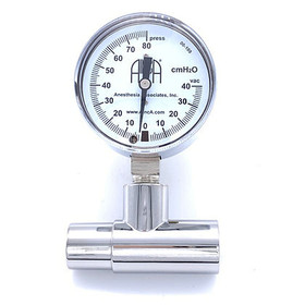 Manometer, Pressure, -40 to +80 cmH2O on "T", 22mmF x 22mmM/15mmF, Chrome Brass, 00-266-G