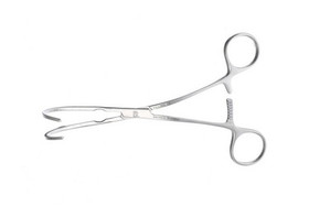 Cooley Clamps 6 3/4" (17.0 cm) Full Curved, 1 1/2" (3.8cm) tip length, 2mm tip width, Angled shaft, 6 5/8" (17cm), 354826