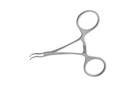 DeBakey Titanium Pediatric Clamps 3 3/4" (9.5 cm) Anastomosis clamp with 6 mm curved operational jaw length, 359357