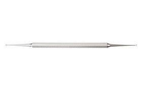 Curette Excavators, Double-Ended 5 1/2" (14.0 cm) length Tip A: 1.5 mm (0.15 cm), Tip B: 2.5 mm (0.25 cm), KM69492