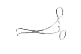 Derra Partial Occlusion Clamps 4 3/8" (11.0 cm) Small, curved handle, 17 mm jaw, 354470