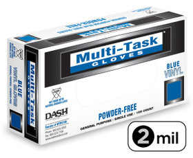 Dash Multi-Task Blue Vinyl Powder Free Gloves Large 1000/Case
