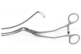 Hufnagel Aorta Clamps 9 5/8" (24.5 cm) Curved, 3-1/8" (8 cm) jaws, 353620