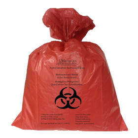 Biohazard Waste Bag Biohazard Symbol / Biohazardous Waste / Infectious Waste 60 gal. Red 55 X 60 Inch, 50/Case