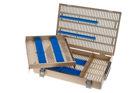 Microsurgical Cases 19 1/2" (49.5 cm) Two levels: pin mat, retainers, long tray/half height area, int. size: 9 7/8" x 19 1/2" x 2 3/8", P37325