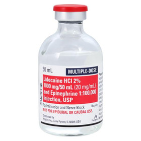 Lidocaine HCl Epinephrine Injection 2% 1:100,000 MDV 50mL
