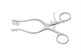 Weitlaner Retractors 9 1/2" (24.0 cm) 9 1/2" (24.0 cm) 3 x 4 sharp prongs Pilling® Pattern, satin finish, 165356