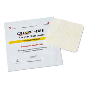 Celox EMS Gauze Pads- 4" x 4", 30-250