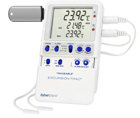 Fisherbrand Traceable Excursion-Trac Datalogging Thermometer 2 Probes, 5/16 in. dia. x 3/4 in. long, 15081126